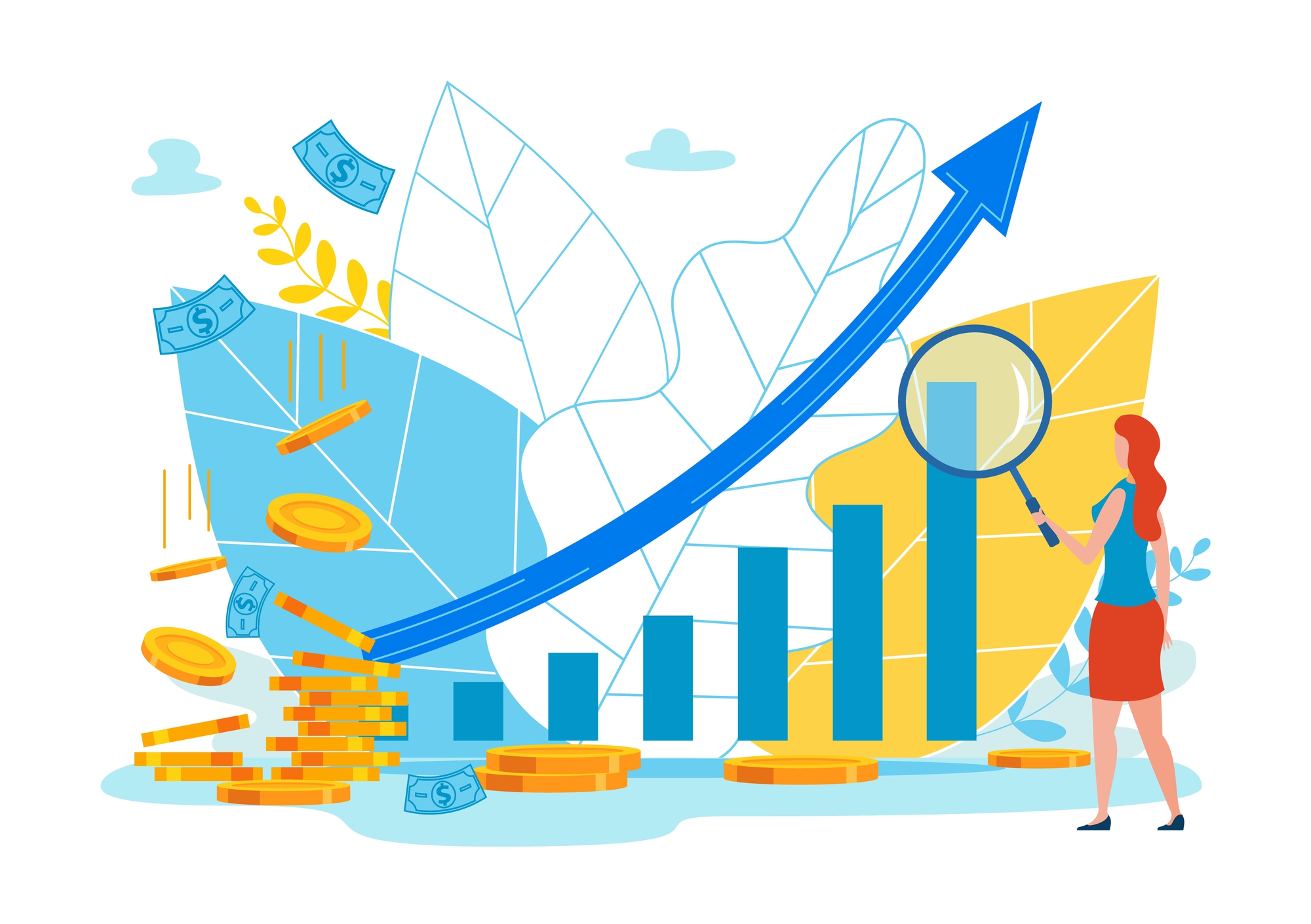 Advertising Flyer Budget Allocation Cartoon Flat.
